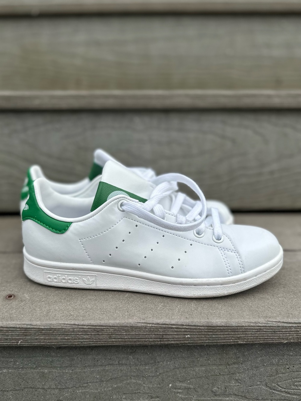 Adidas Stan Smith Tennis Shoes Cloud White/Green Iconic 1971 Classic Sneakers